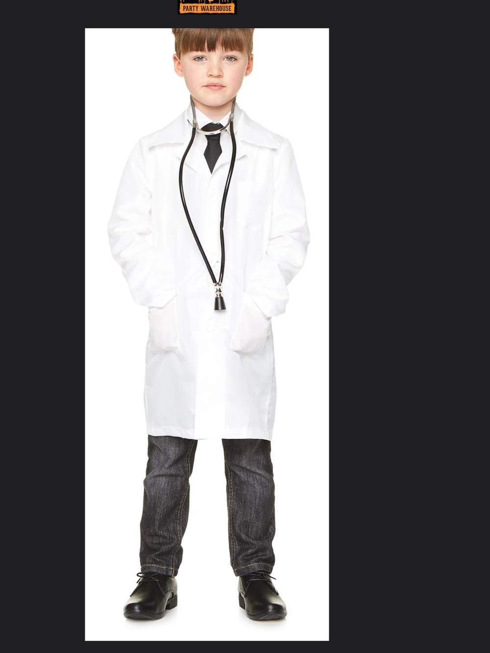 Kids White Doctor Lab Coat Costume with Pocket Details